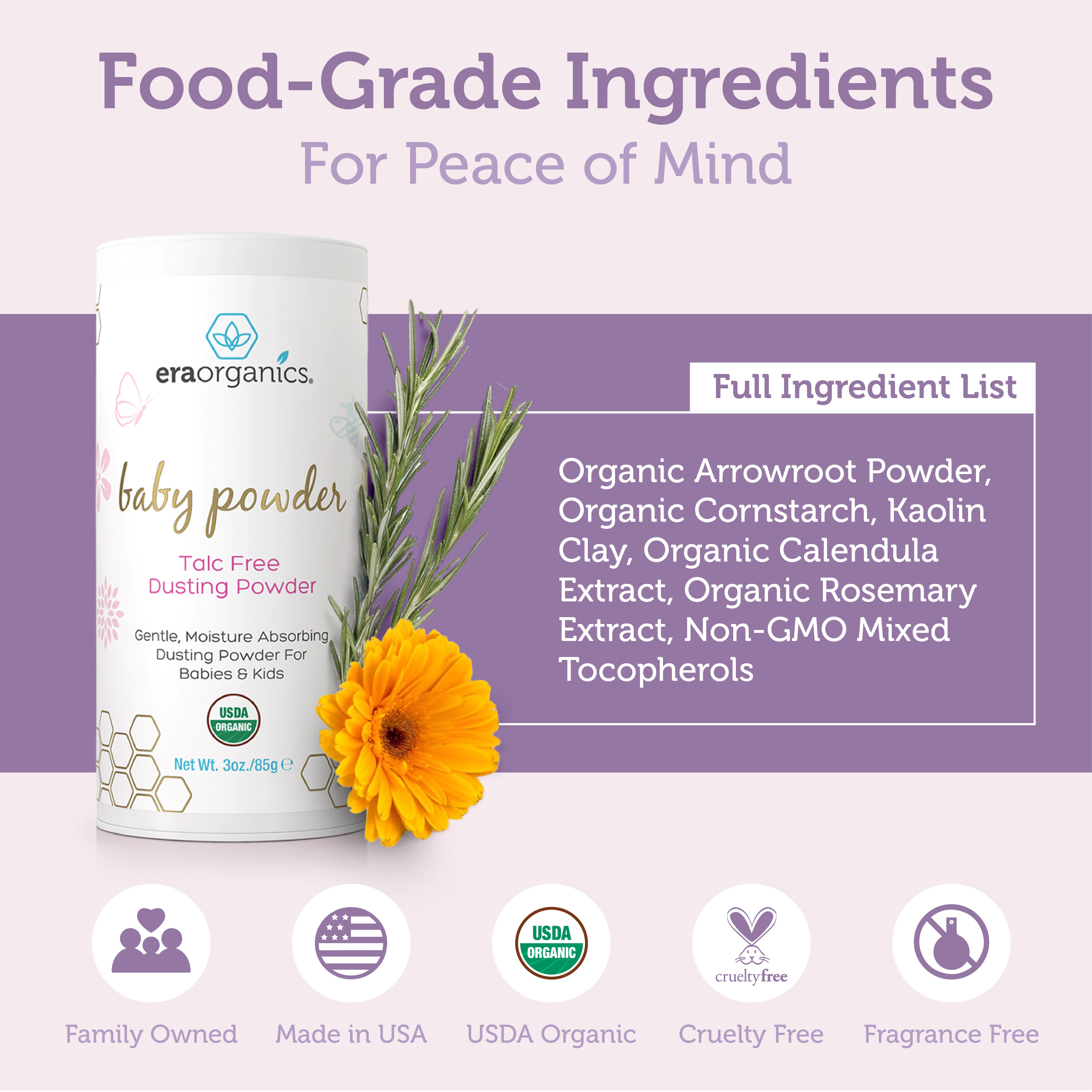 Buy Talc Free Organic Baby Powder - Era Organics
