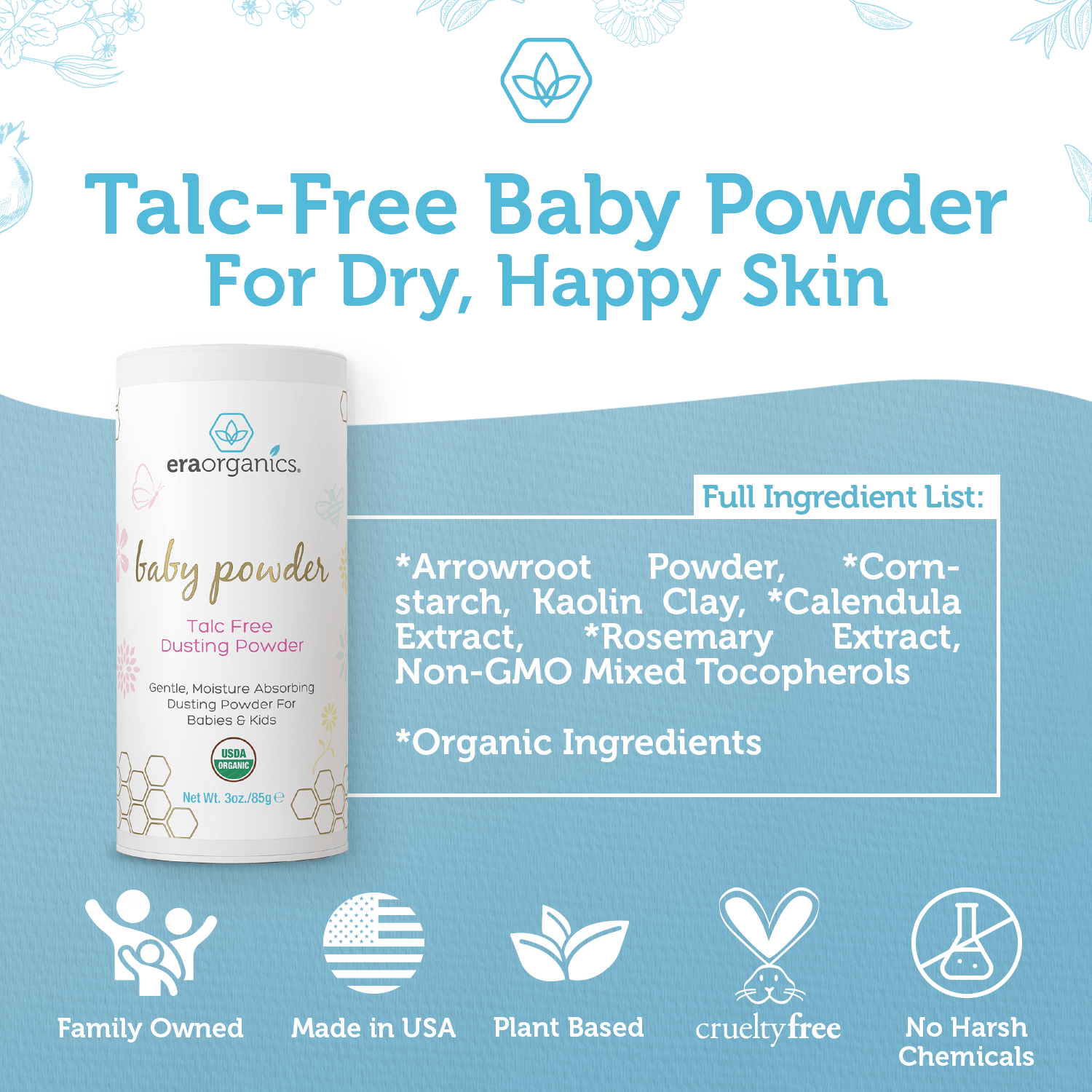 Talc Free Baby Powder - Eraorganics.com