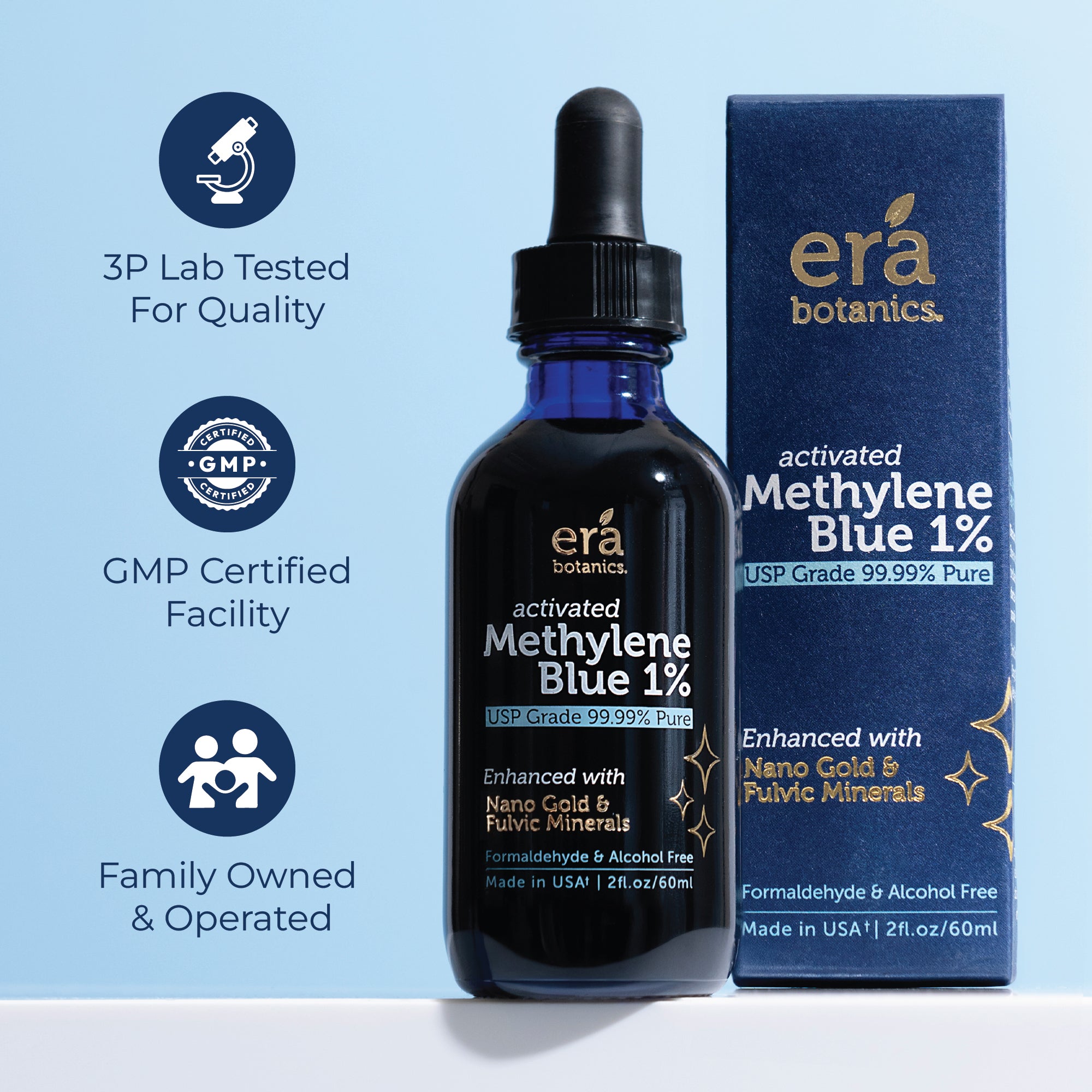 Methylene Blue Drops: Pharmaceutical Grade 99.99% Pure - Era Organics