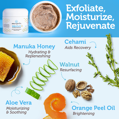 Revive+ Microdermabrasion Manuka Honey Walnut Scrub & Mask