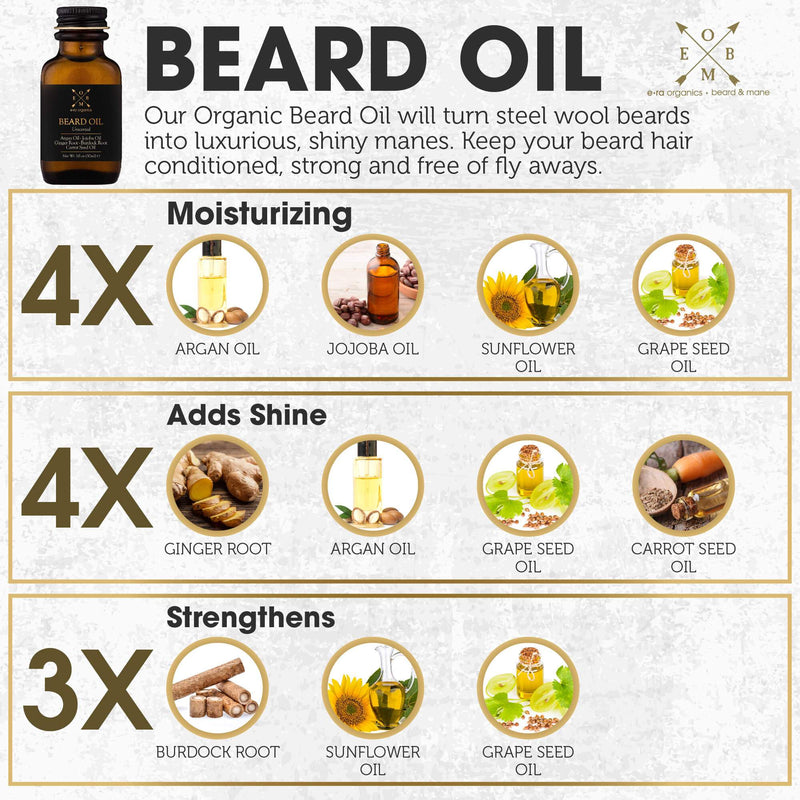 Organic Beard Oil And Conditioner - Eraorganics.com